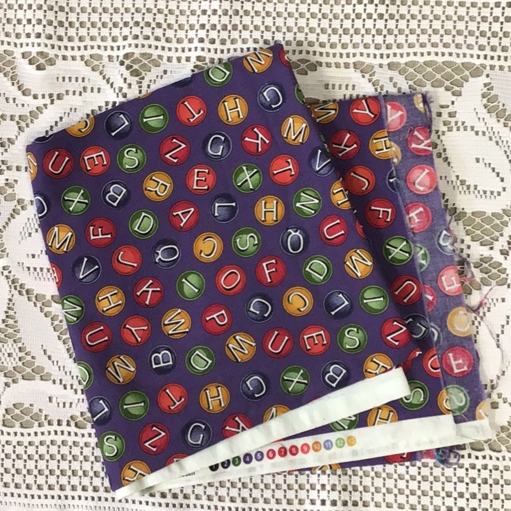 Fabric kids print letters